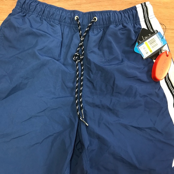 Mens Nautica Sz Small Swim Trunk Shorts Pool Lined Nylon Pocket Drawstring Beach - Picture 2 of 7